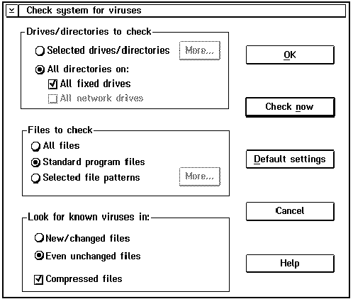 Рис. 3.42. Диалоговая панель Check system for viruses