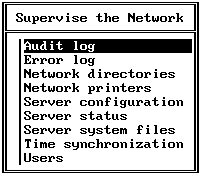 Рис. 4.4. Меню Supervise the network