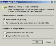 Figure 2: User interface to Windows 2000 file encryption