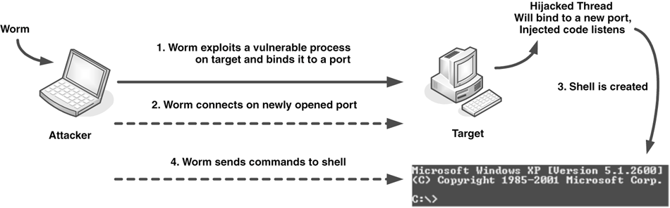 Figure 9.10. A typical shell codebased attack.