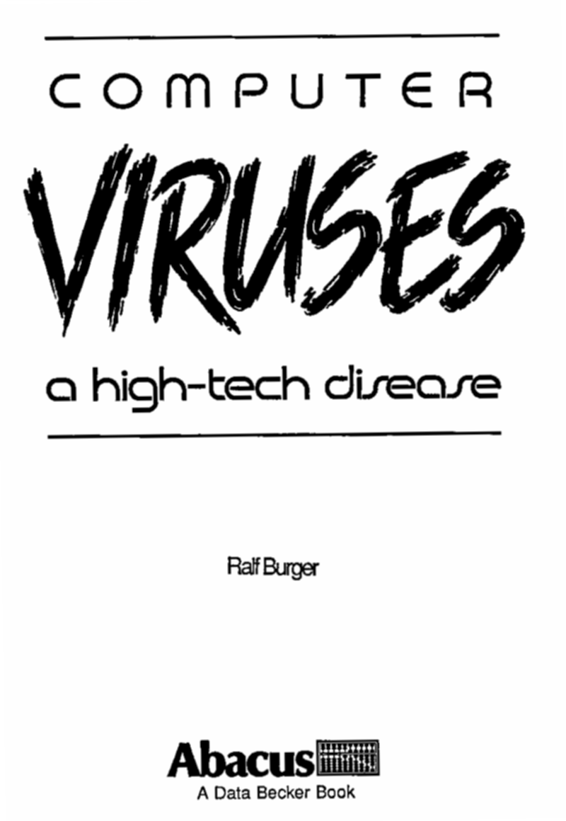 Computer viruses - a high-tech desease (ISBN 1-55755-043-3) - book cover